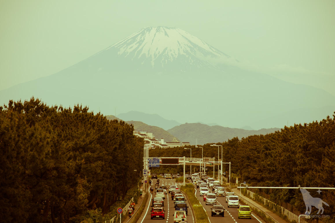 雪解けの富士山