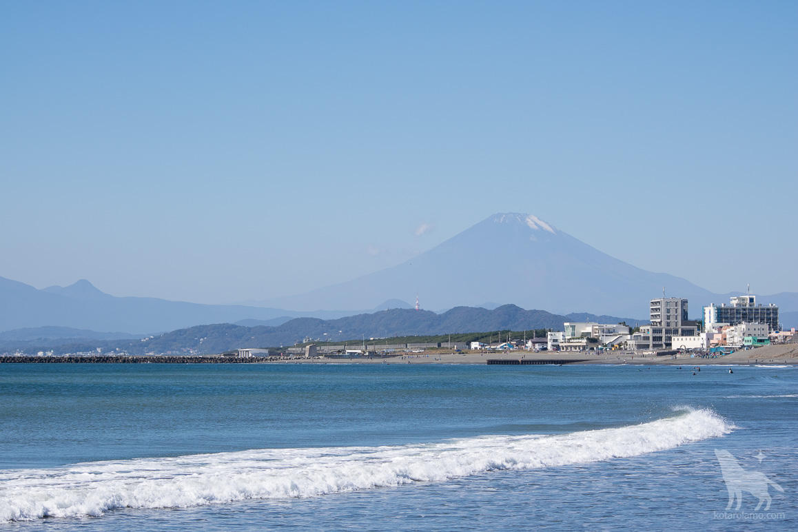 富士山と茅ヶ崎の海