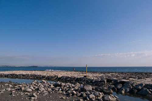 柳島から茅ヶ崎方面を眺める